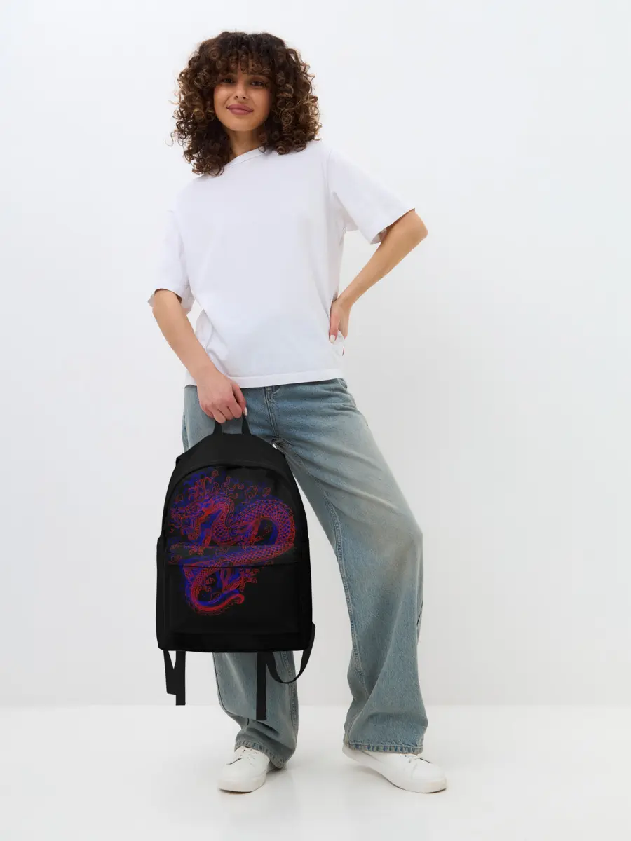 Рюкзак джинсовый / 3д Дракон