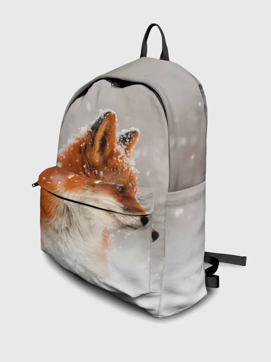 Рюкзак джинсовый / Лиса и снег