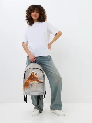 Рюкзак джинсовый / Лиса и снег