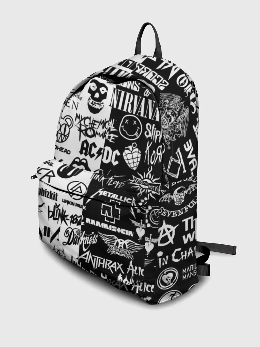 Рюкзак джинсовый / Эмблемы Рок Групп