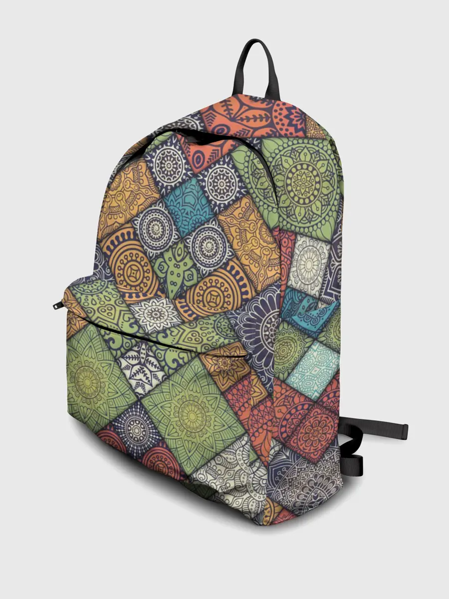 Рюкзак джинсовый / Мандалы лоскутный печворк