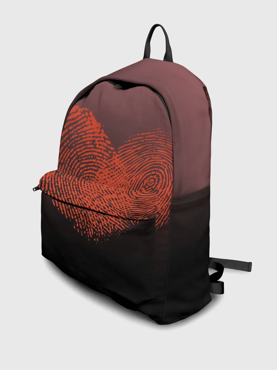 Рюкзак джинсовый / Сердце из отпечатков пальцев