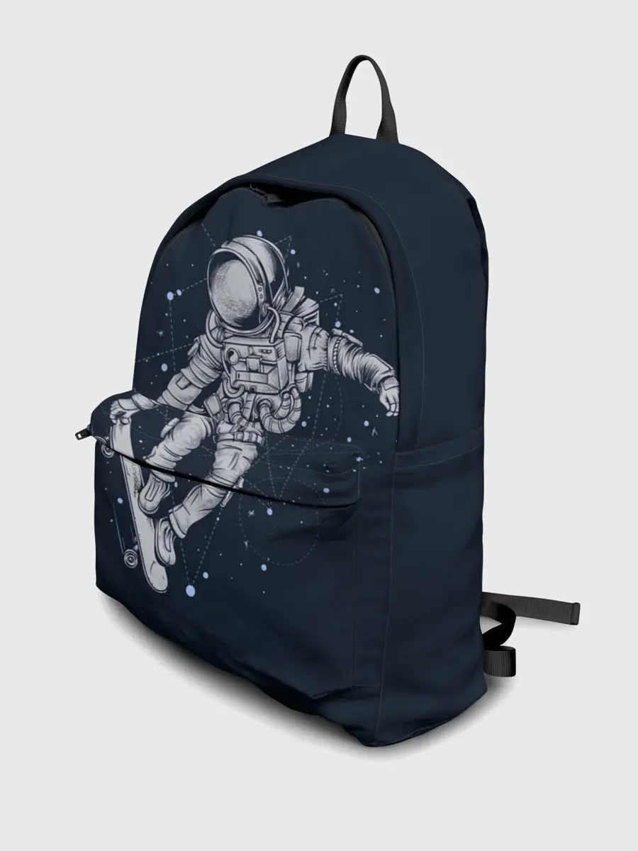 Рюкзак джинсовый / Космонавт на скейте