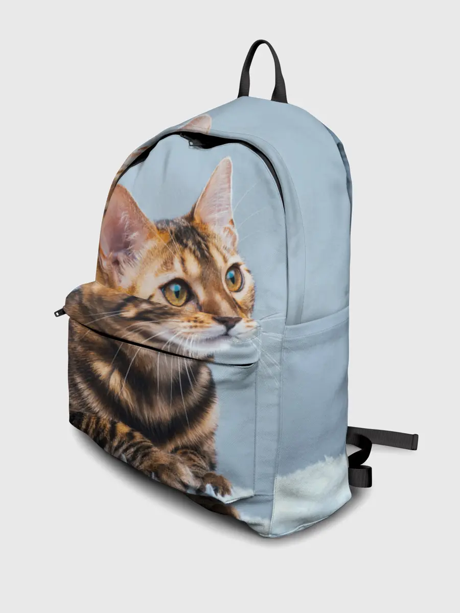 Рюкзак джинсовый / Бенгальский кот