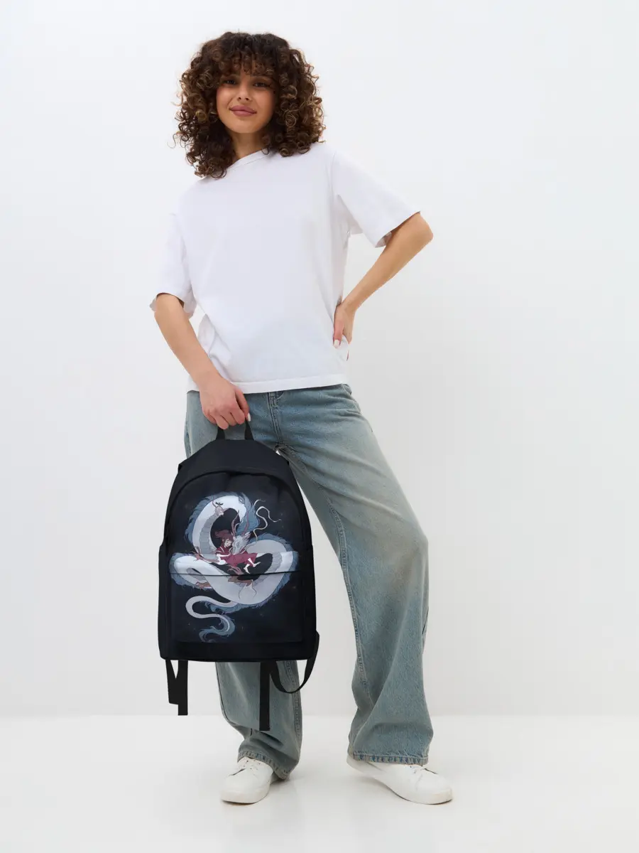 Рюкзак джинсовый / Нежность дракона и Тихиро