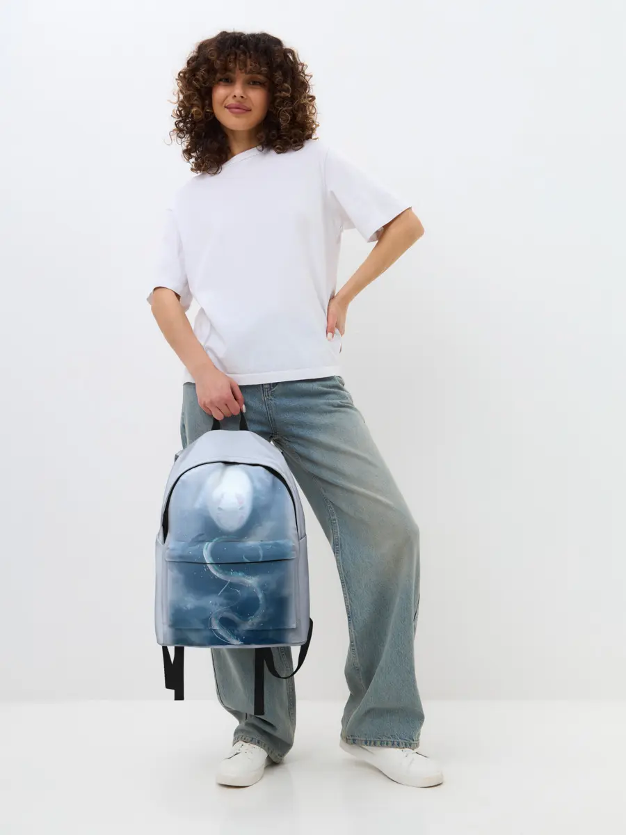 Рюкзак джинсовый / Безликий бог следит за Хаку