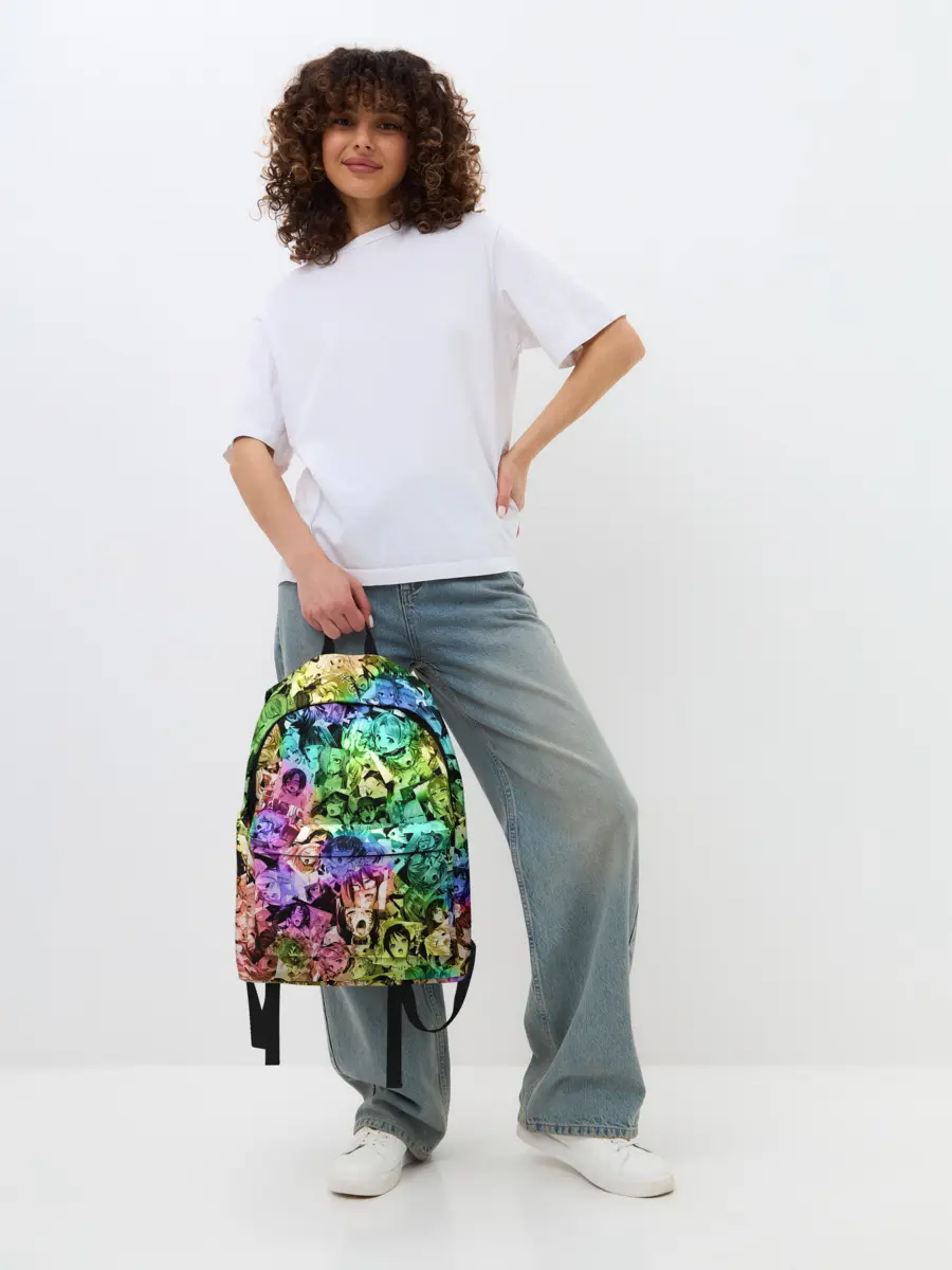 Рюкзак джинсовый / Радуга ахегао