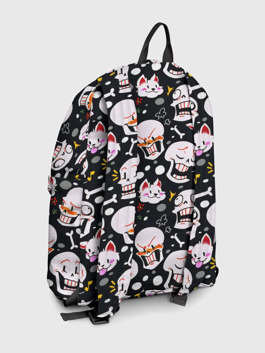 Рюкзак джинсовый / Черепа и Котики