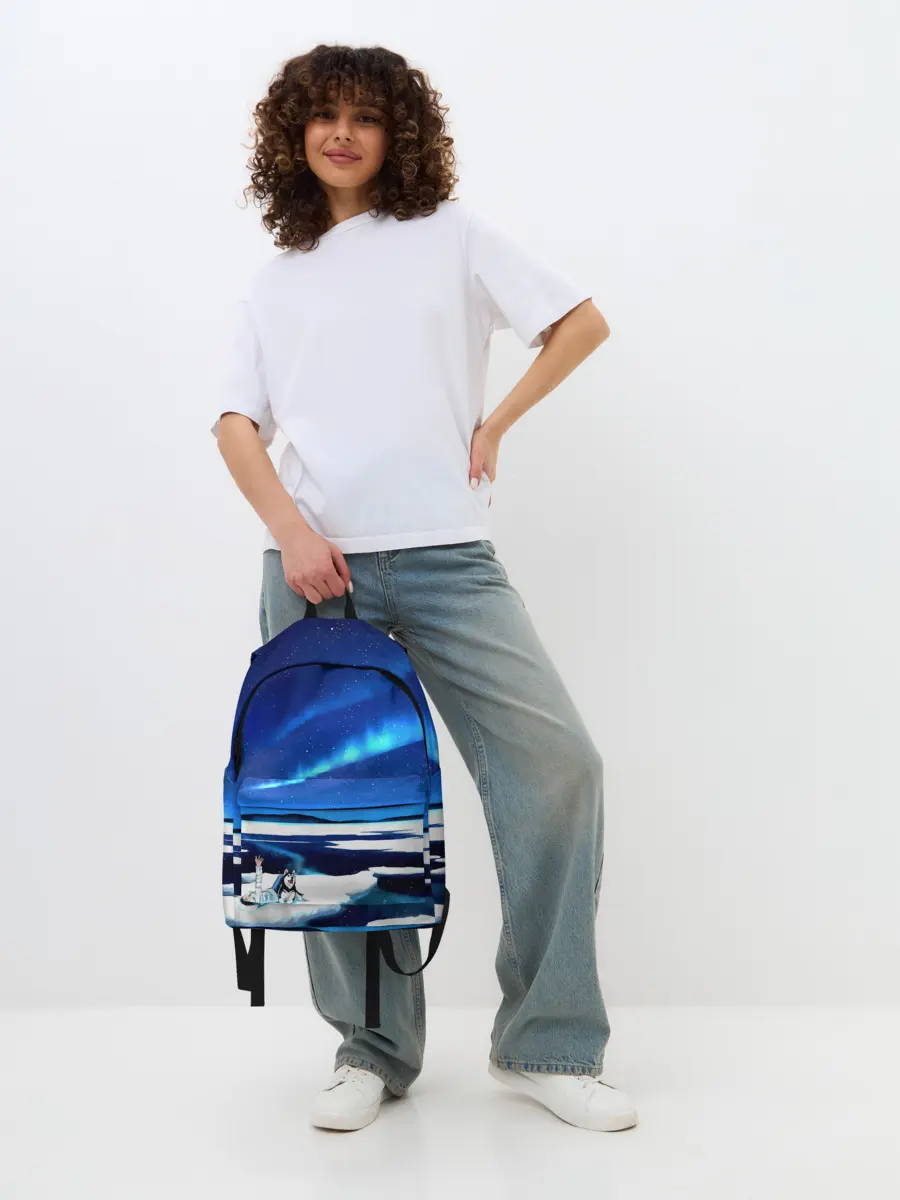 Рюкзак джинсовый / Мальчик и Хаски