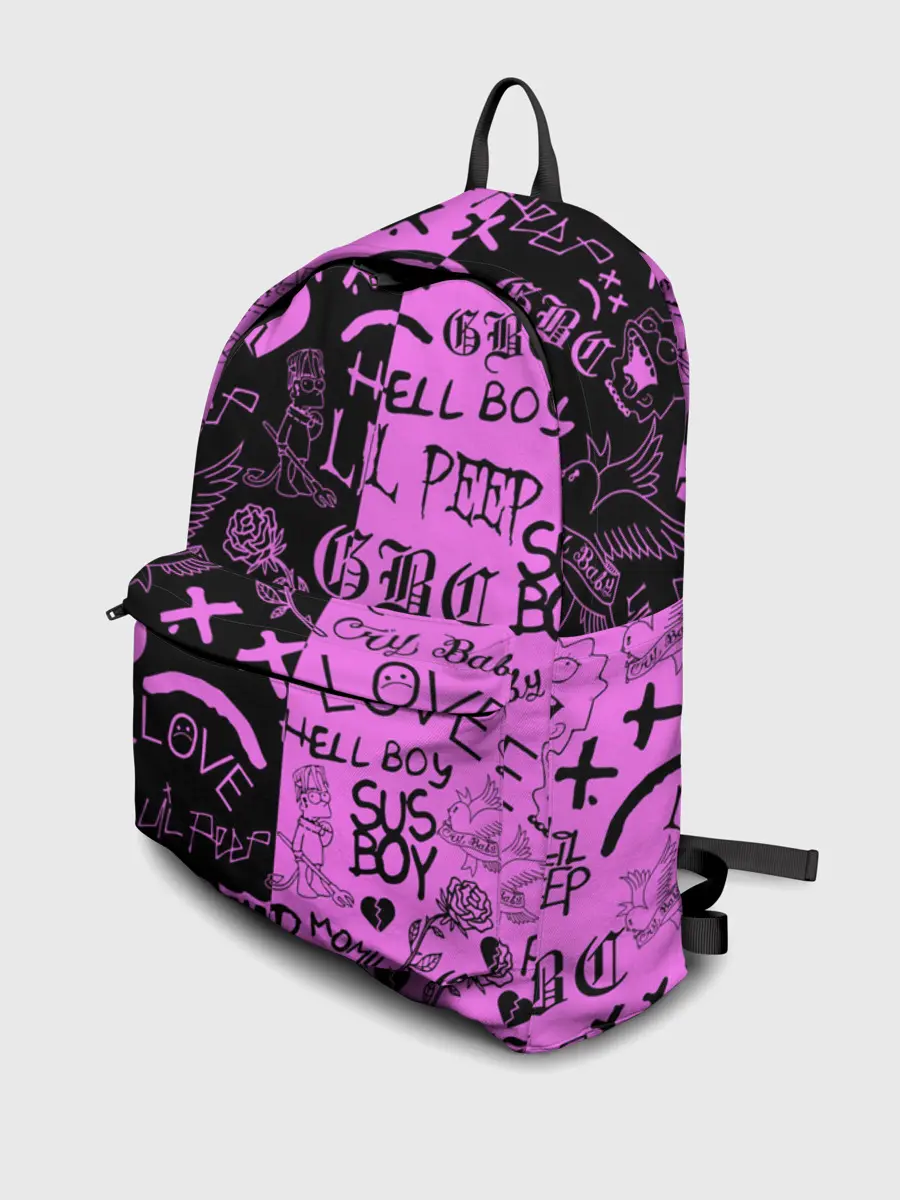 Рюкзак джинсовый / LIL PEEP LOGOBOMBING BLACK PINK