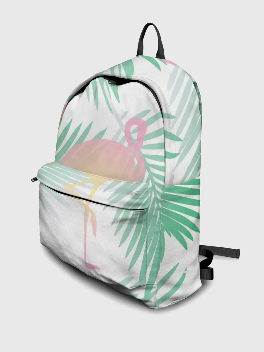 Рюкзак джинсовый / Фламинго в джунглях