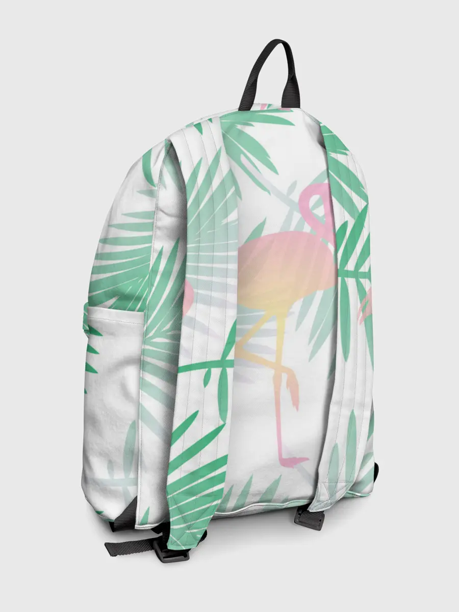 Рюкзак джинсовый / Фламинго в джунглях