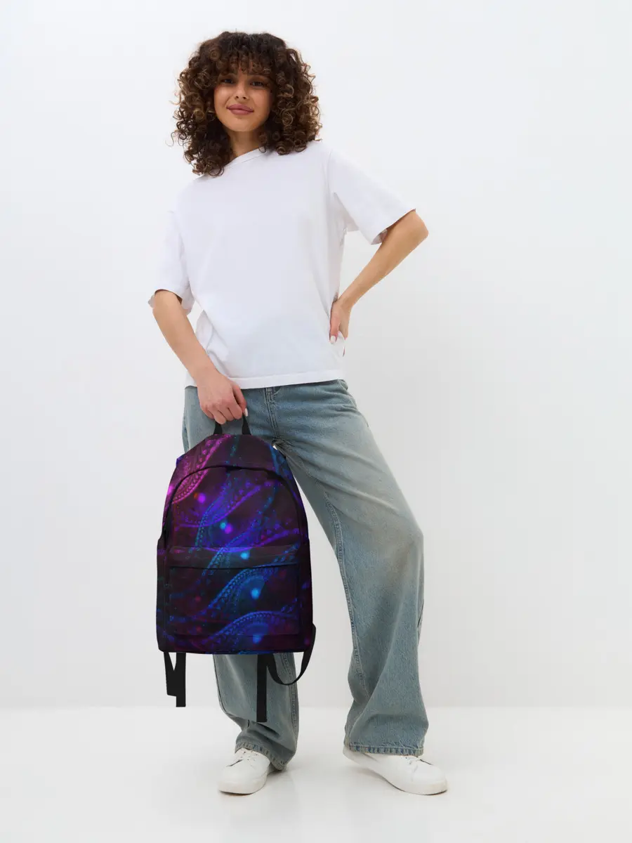 Рюкзак джинсовый / NEON FRACTAL