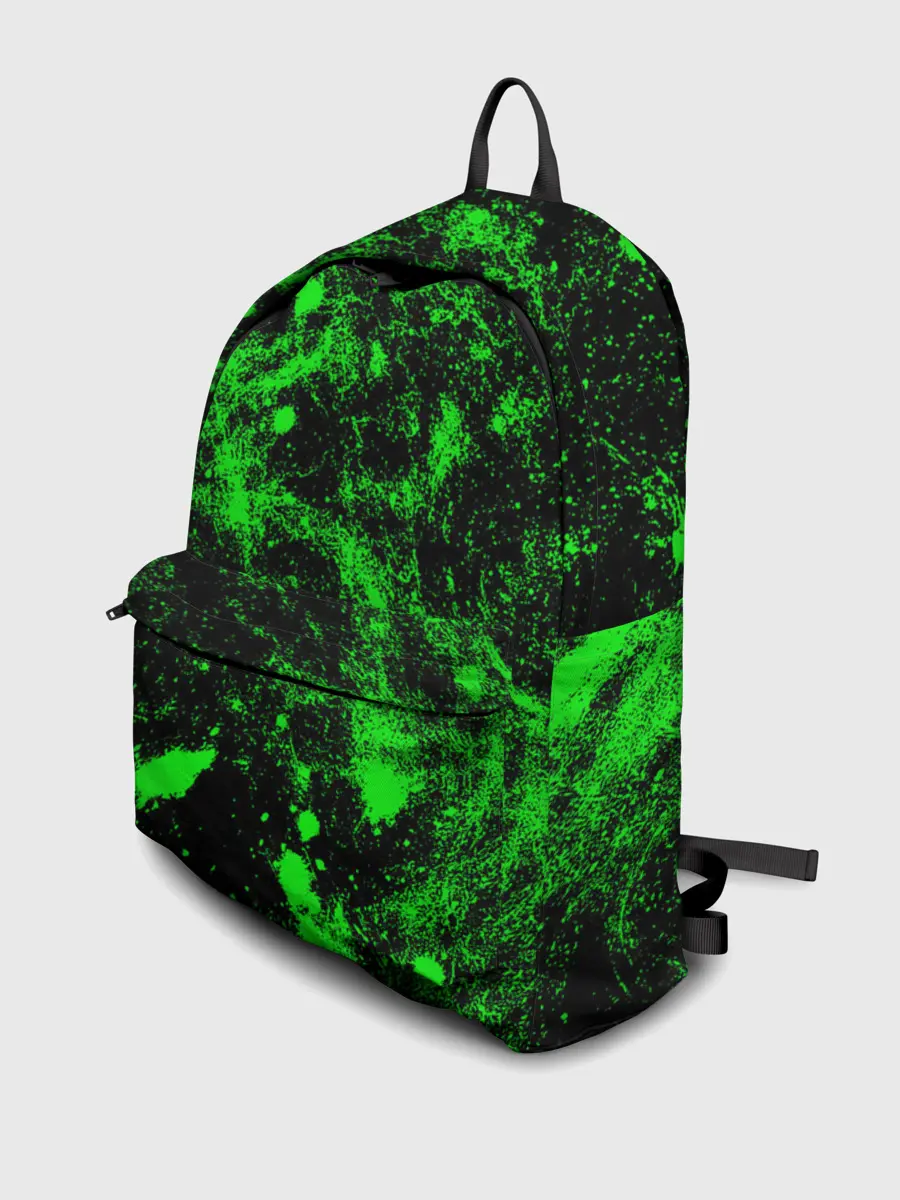 Рюкзак джинсовый / Зелёная краска