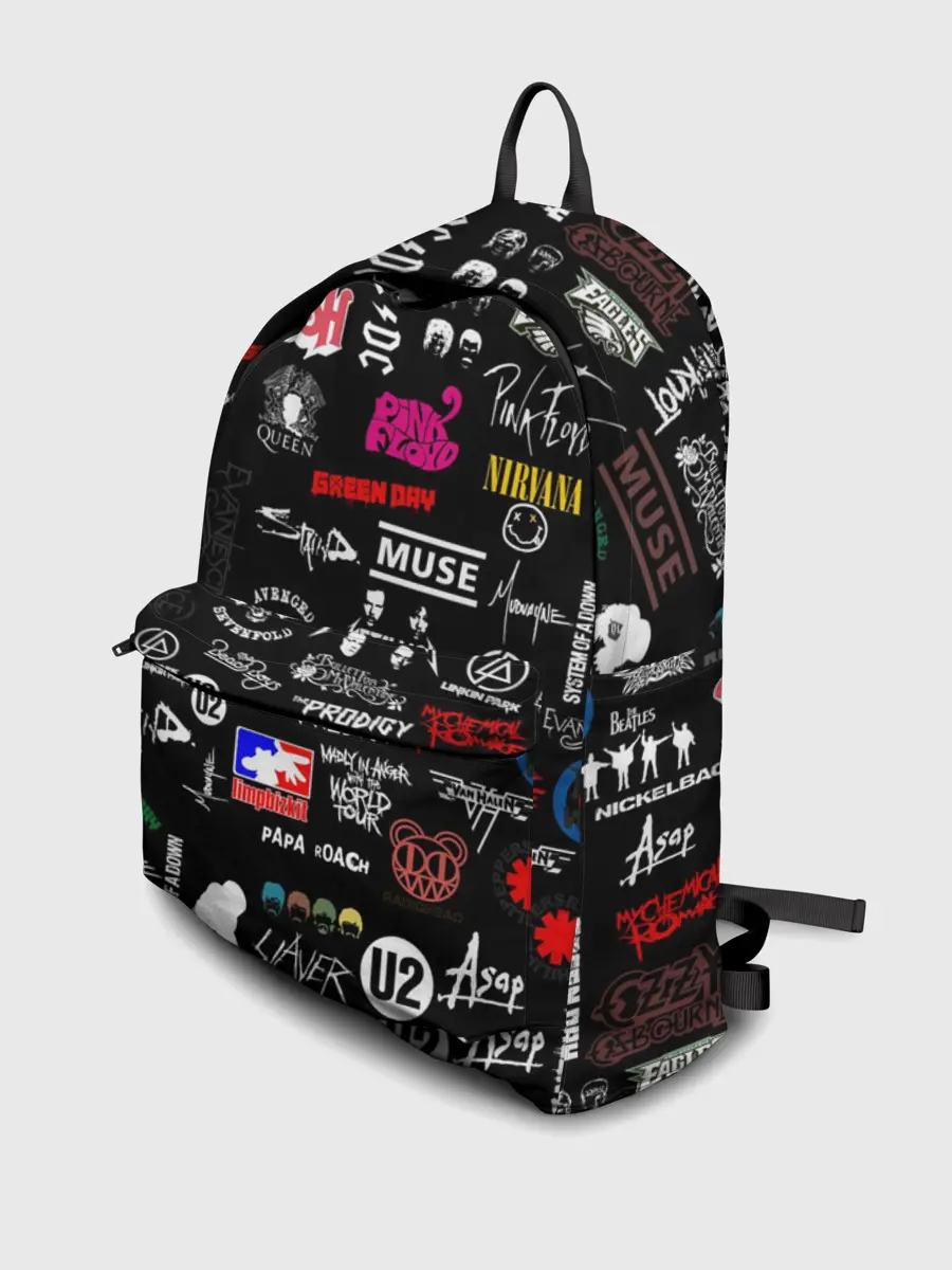 Рюкзак джинсовый / ЛОГОТИПЫ РОК ГРУПП | PATTERN