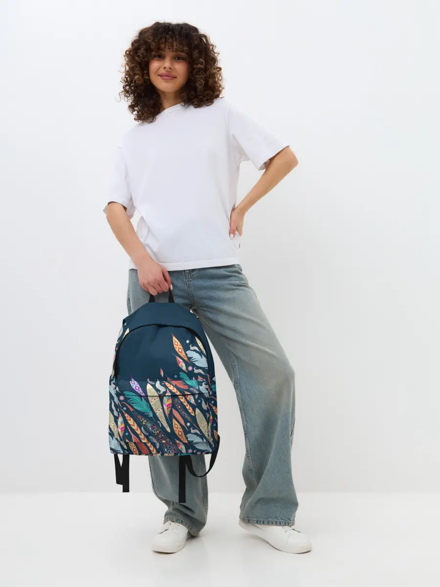 Рюкзак джинсовый / Перья