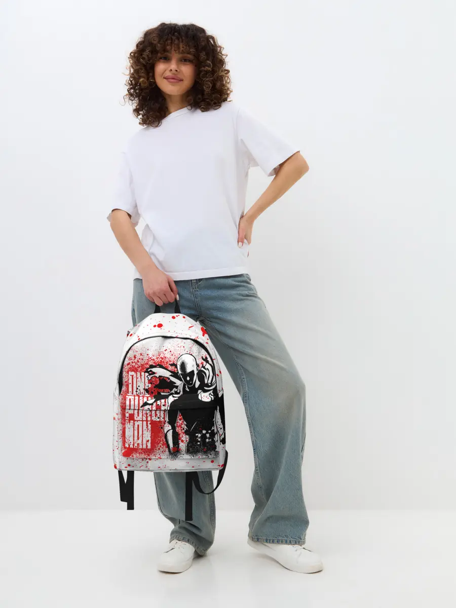 Рюкзак джинсовый / Свирепый Сайтама