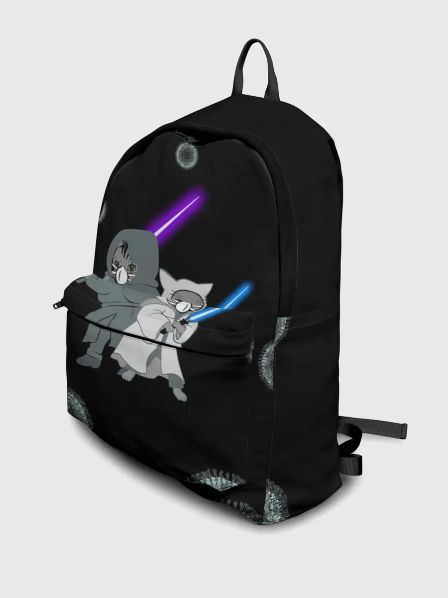 Рюкзак джинсовый / Котики vs Вирус