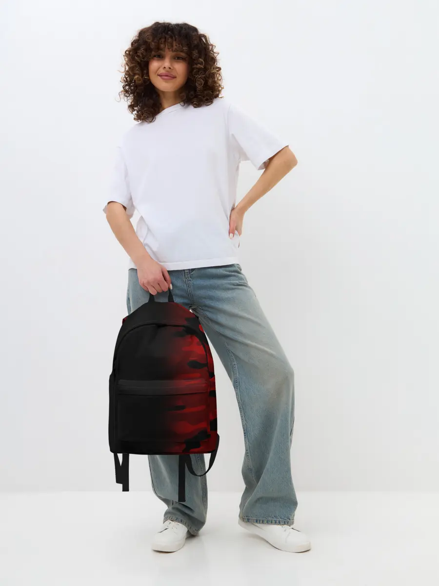 Рюкзак джинсовый / RED BLACK MILITARY CAMO | КРАСНЫЙ КАМУФЛЯЖ