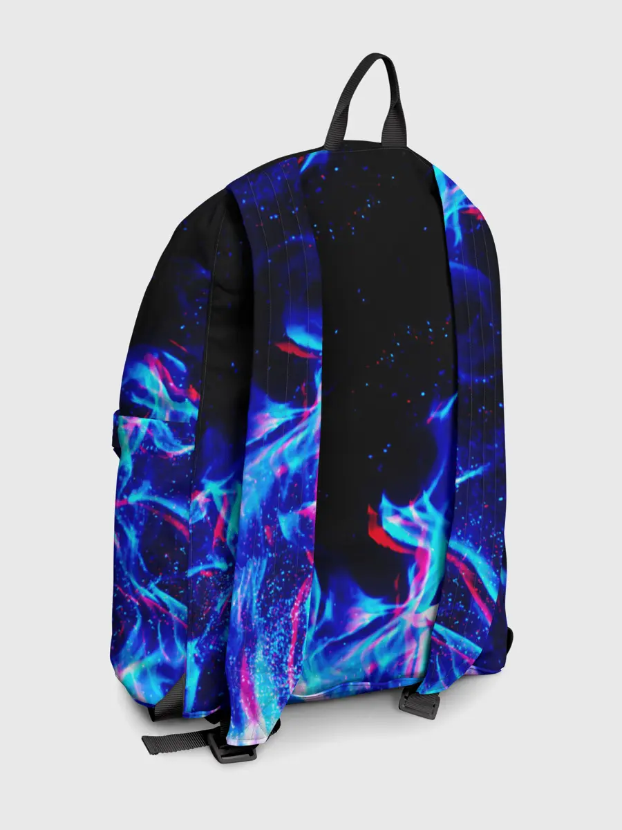 Рюкзак джинсовый / СИНИЙ ОГОНЬ ГЛИТЧ | BLUE FIRE GLITCH