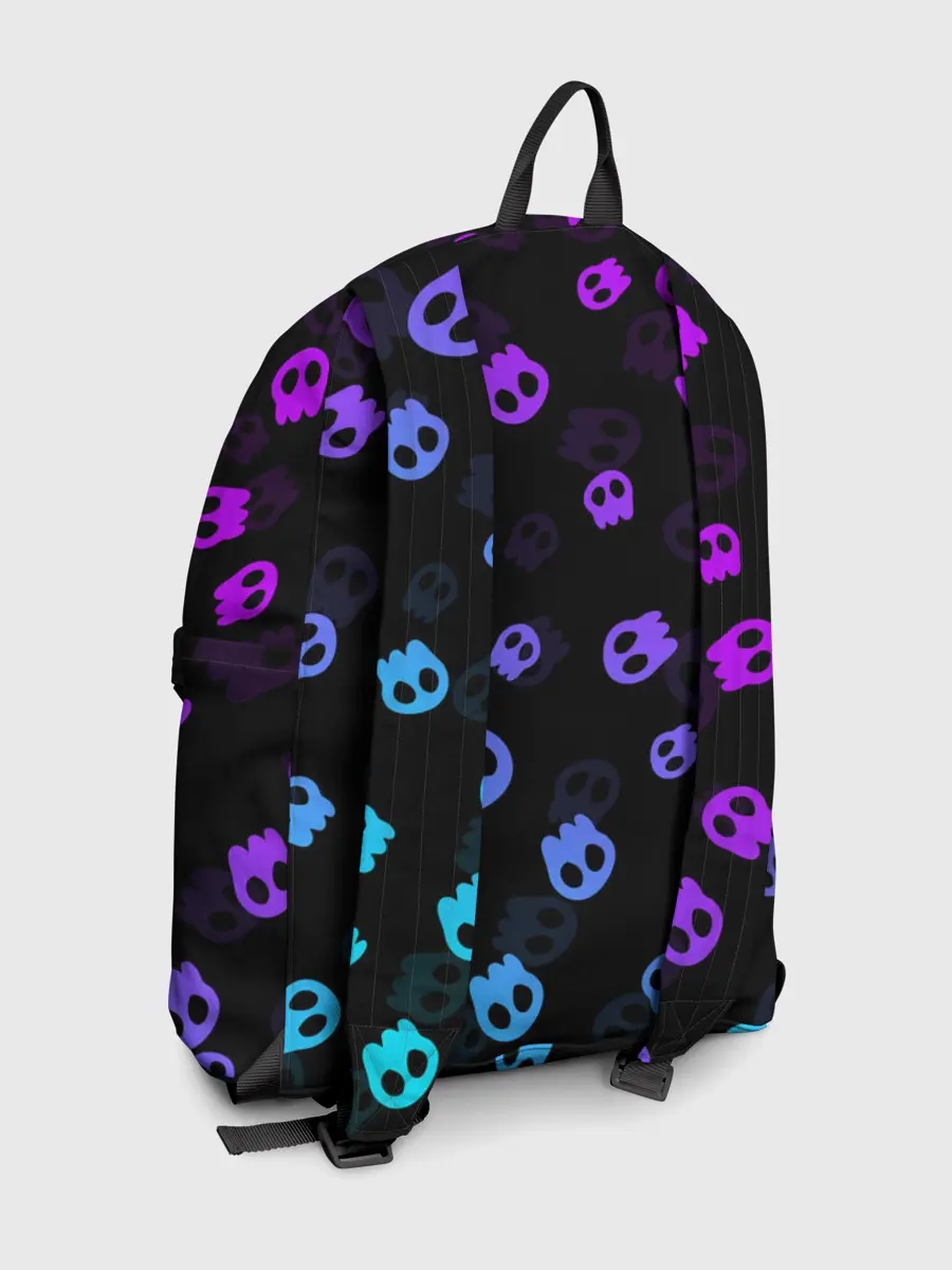 Рюкзак джинсовый / НЕОНОВЫЕ ЧЕРЕПА