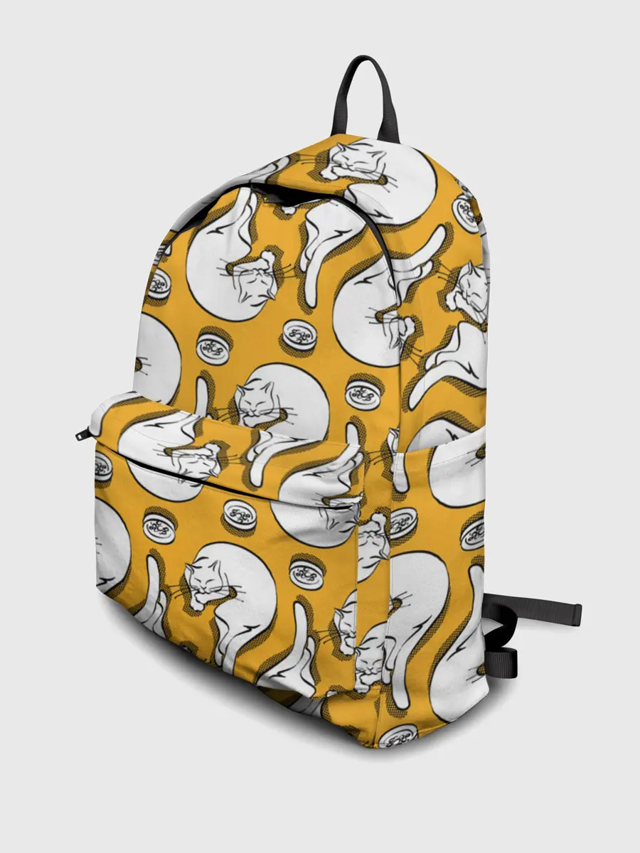 Рюкзак джинсовый / Белая кошка и корм