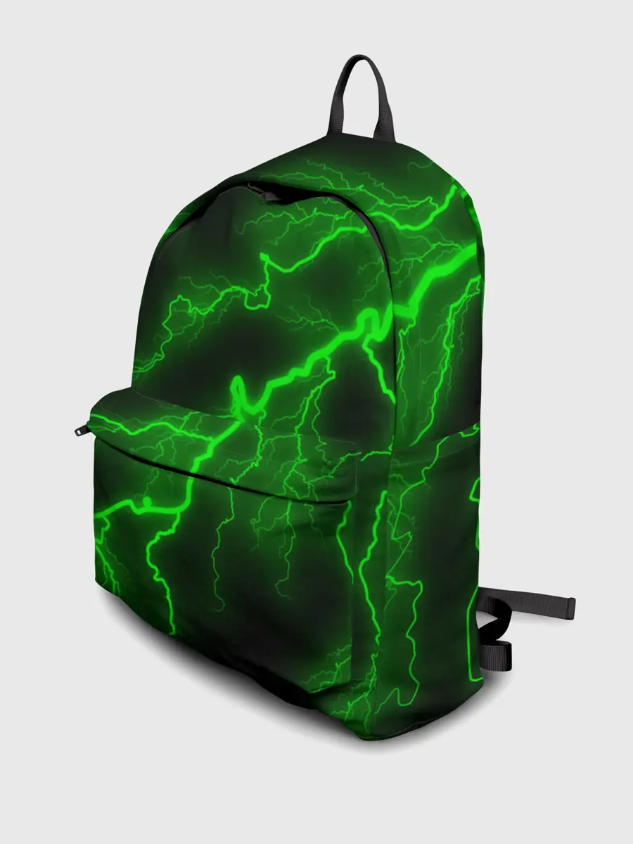 Рюкзак джинсовый / МОЛНИЯ GREEN NEON