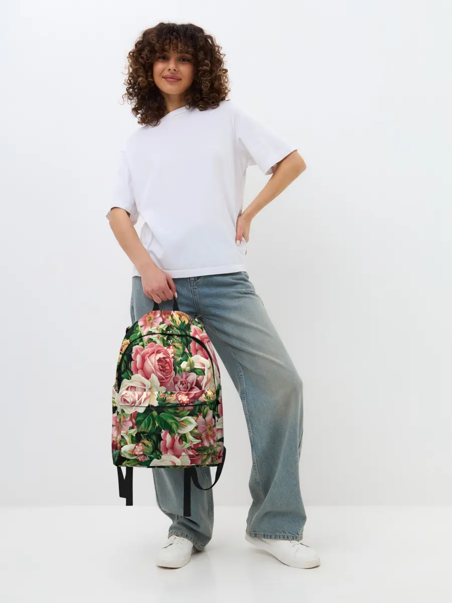 Рюкзак джинсовый / ЦВЕТЫ / FLOWERS / 8 МАРТА