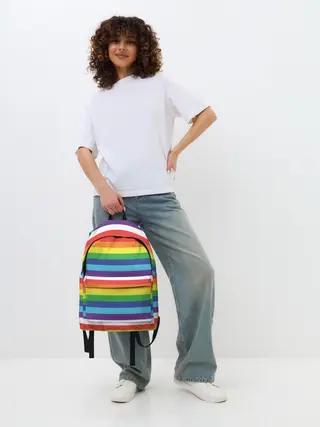 Рюкзак джинсовый / Радужные полосы