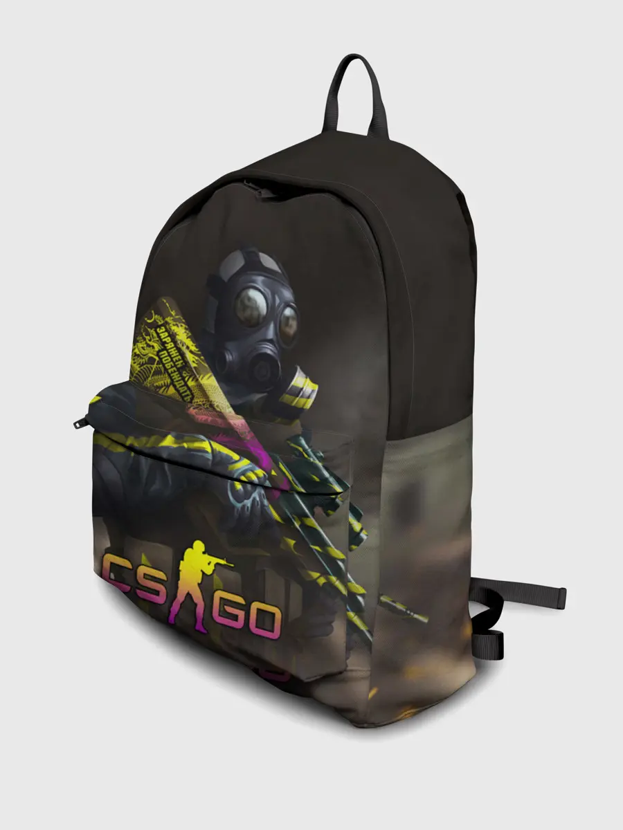 Рюкзак джинсовый / CS:GO ЗАРЯЖЕН ПОБЕЖДАТЬ