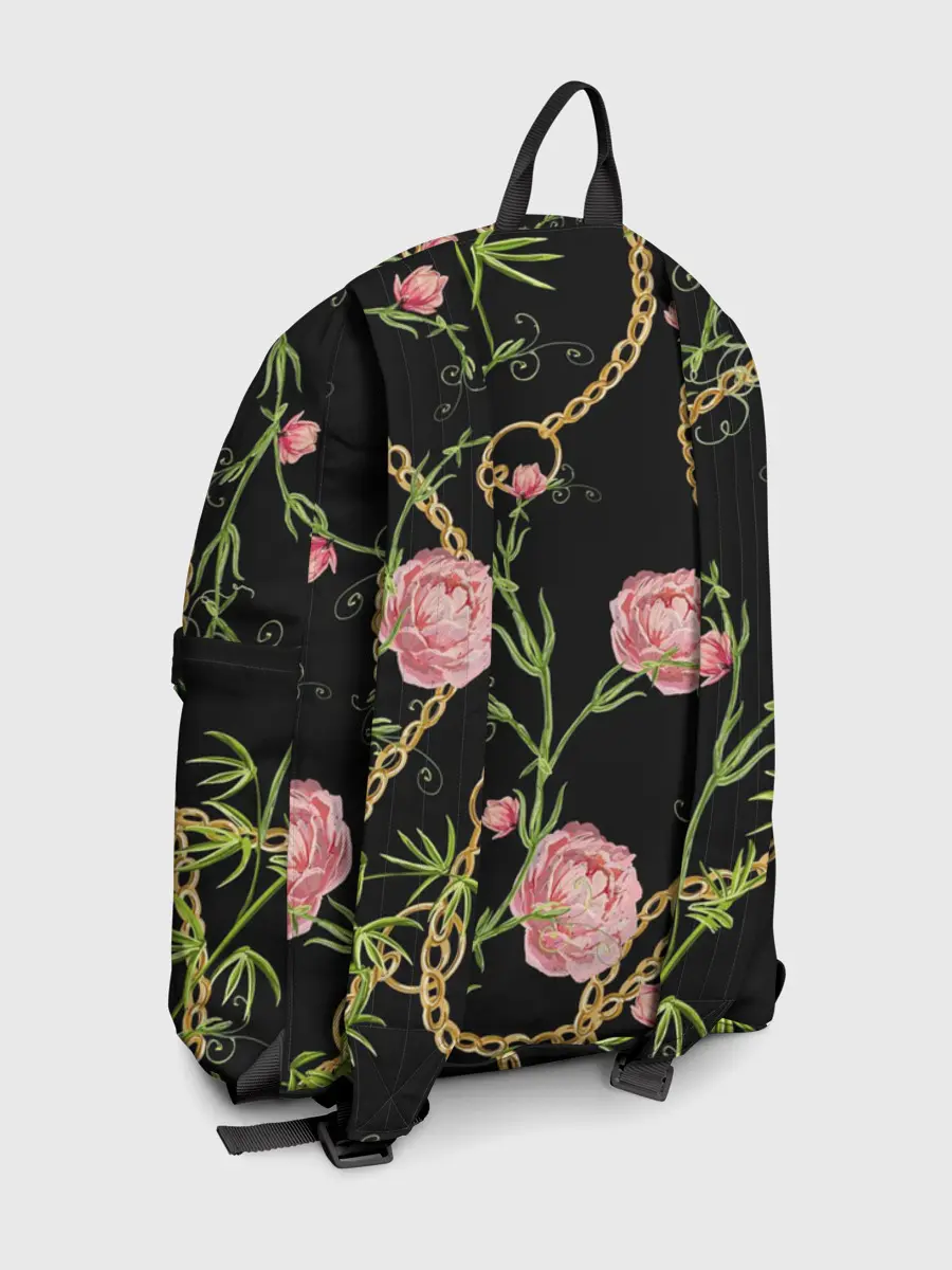 Рюкзак джинсовый / Золотая цепь и розы