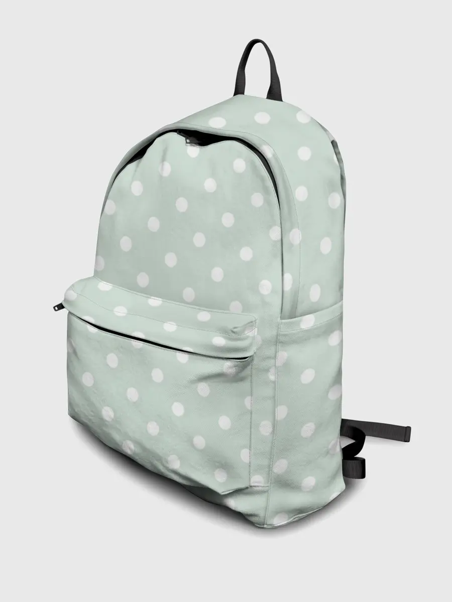 Рюкзак джинсовый / белый горох