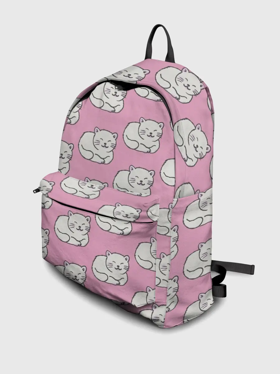 Рюкзак джинсовый / Белая кошка