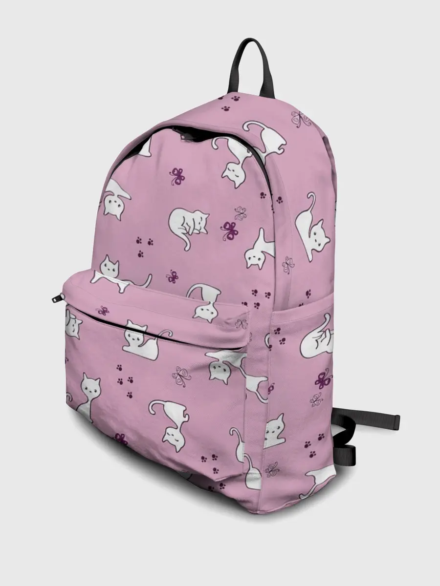 Рюкзак джинсовый / Белая кошка