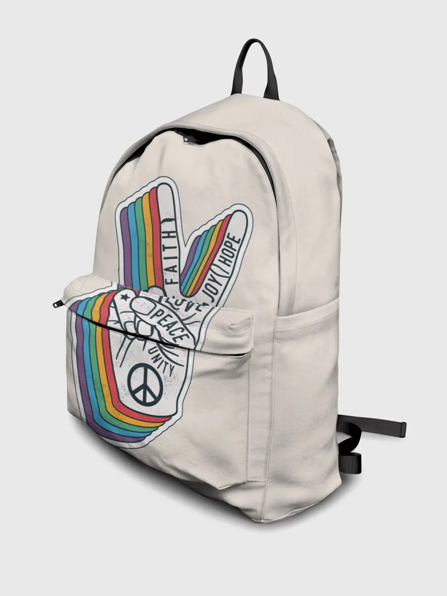 Рюкзак джинсовый / PEACE and LOVE | МИР и ЛЮБОВЬ