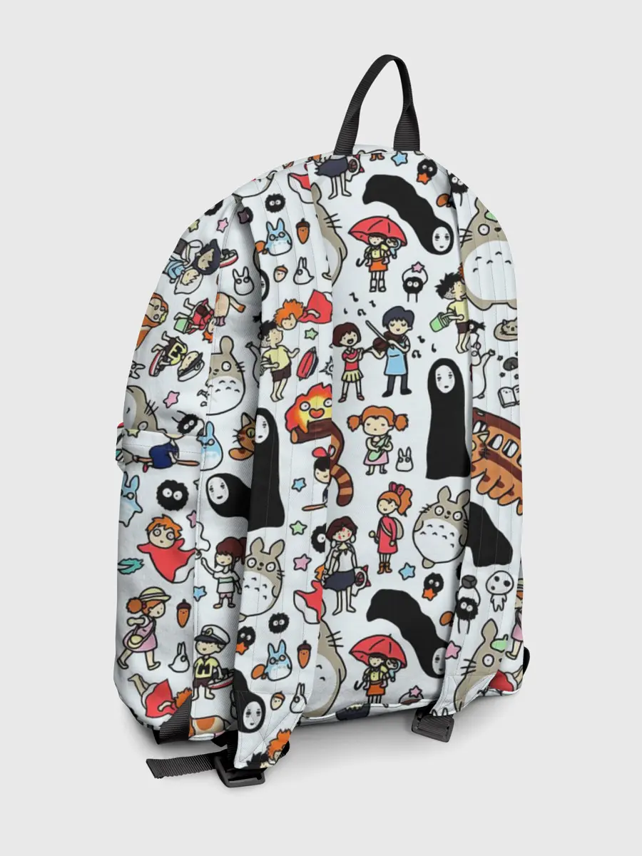 Рюкзак джинсовый / Персонажи Миядзаки паттерн