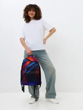 Рюкзак джинсовый / Красочный абстракт