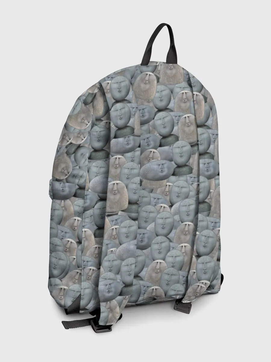 Рюкзак джинсовый / Каменные лица 3D МЕМ 2020