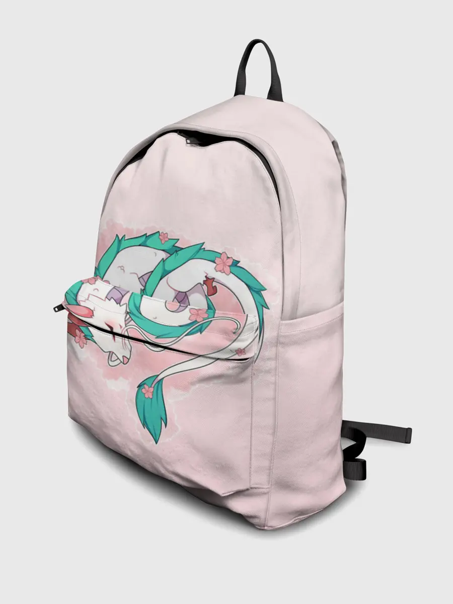 Рюкзак джинсовый / Спящий дракон Хаку чиби цветы