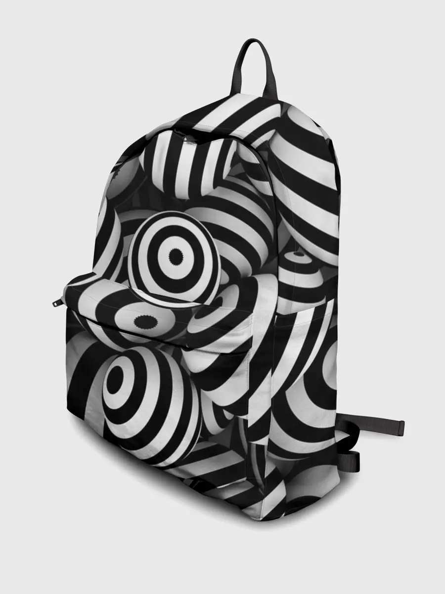 Рюкзак джинсовый / Полосатые 3D круги