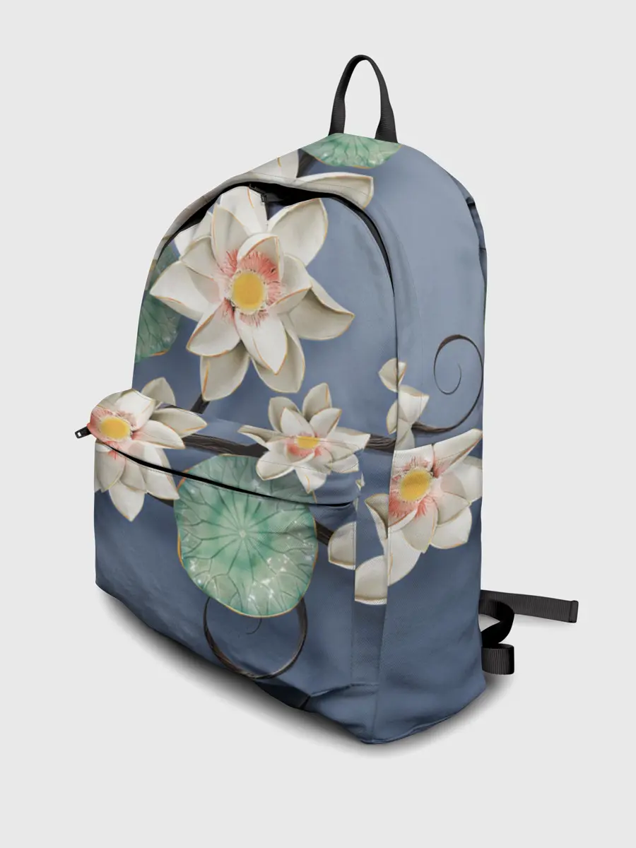 Рюкзак джинсовый / 3D стеклянные цветы