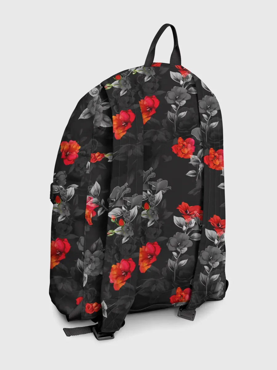 Рюкзак джинсовый / Красные цветы
