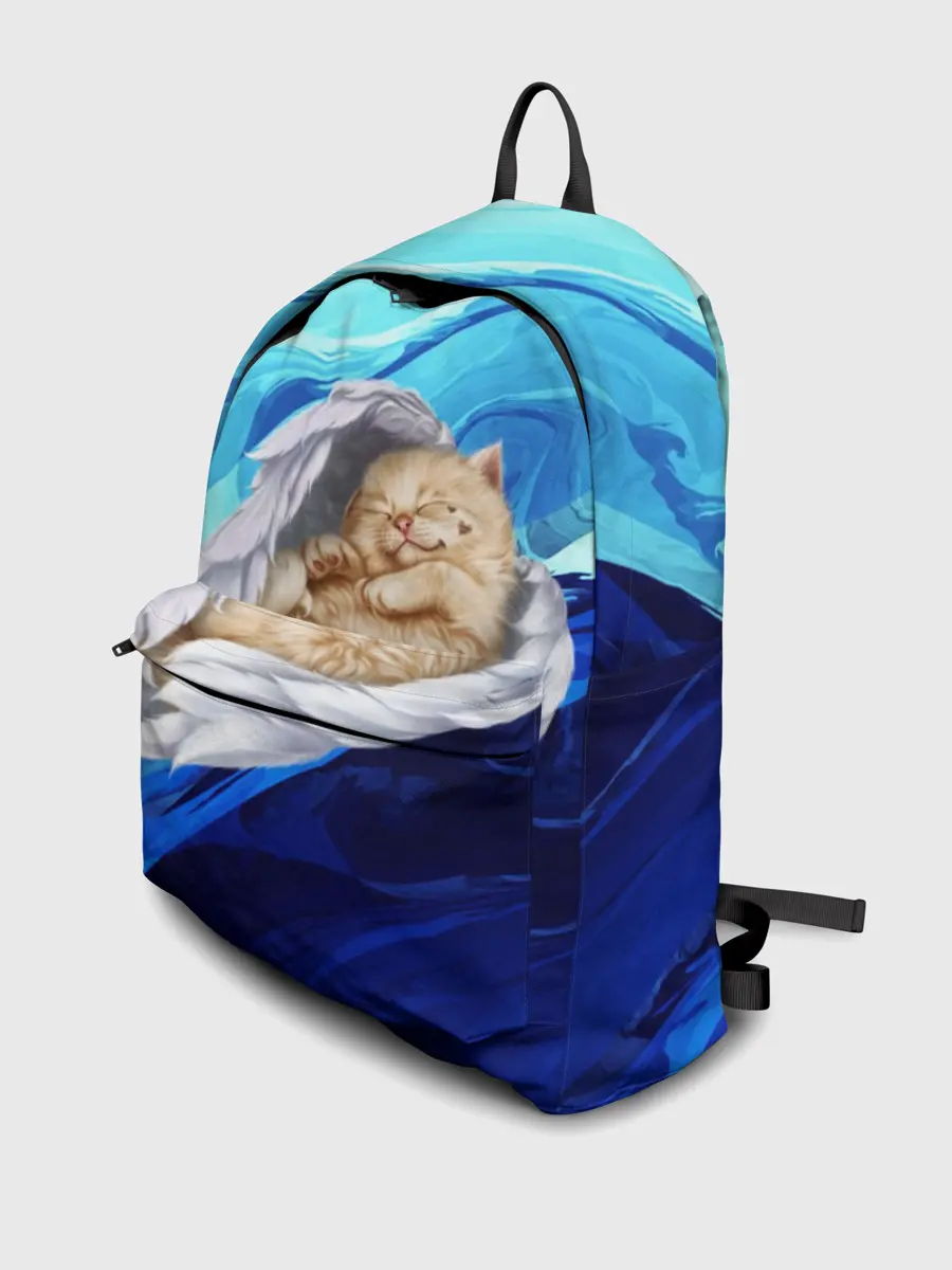 Рюкзак джинсовый / Котик Ангелочек