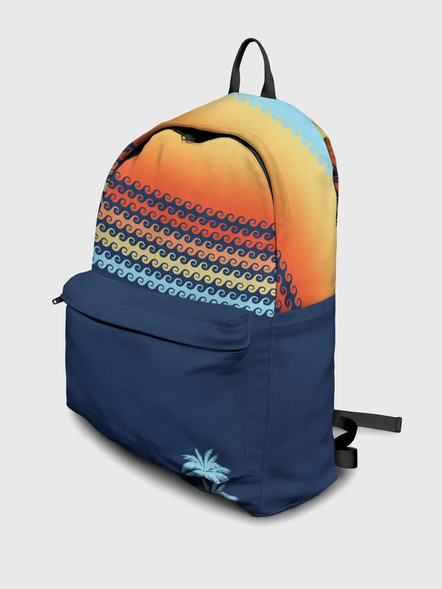 Рюкзак джинсовый / Летние волны и пальма