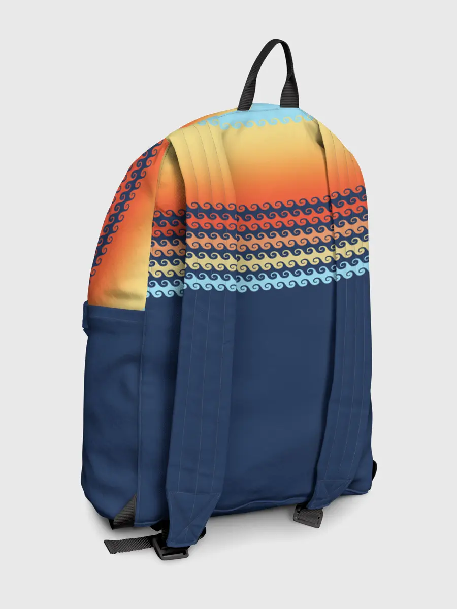 Рюкзак джинсовый / Летние волны и пальма