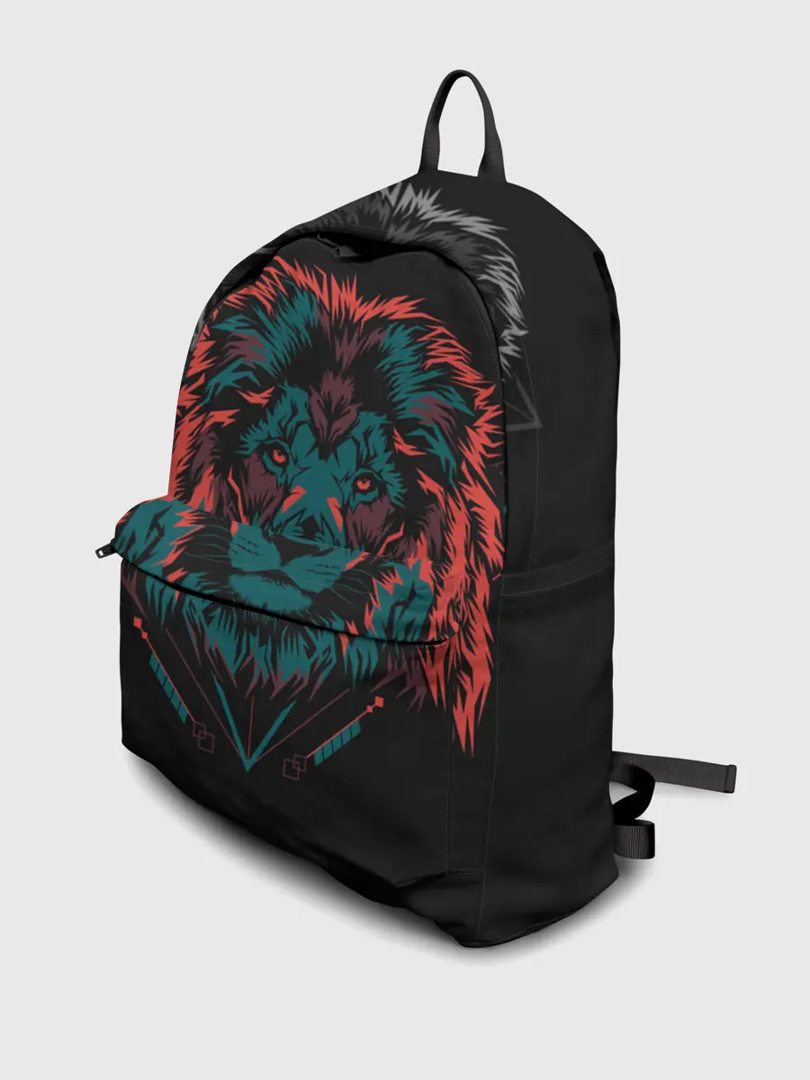 Рюкзак джинсовый / Лев на закате