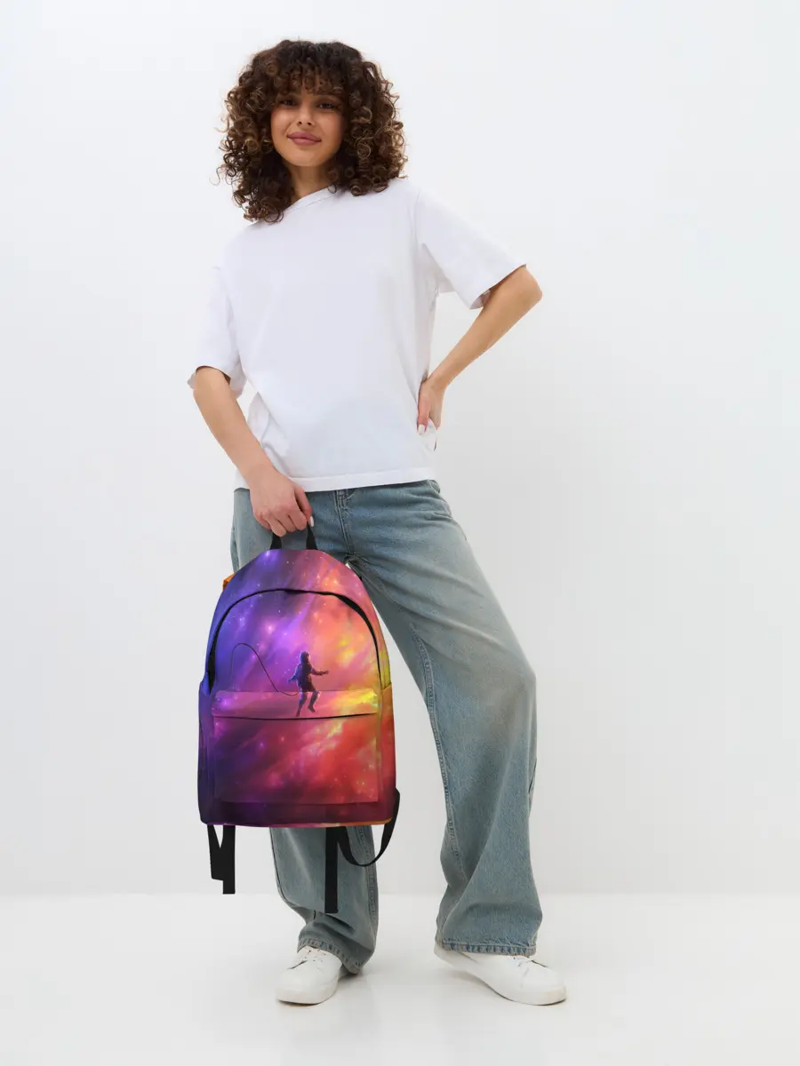 Рюкзак джинсовый / НЕОНОВЫЙ КОСМОС