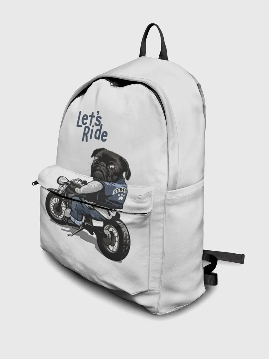Рюкзак джинсовый / Pug Rider | Байкер Мопс