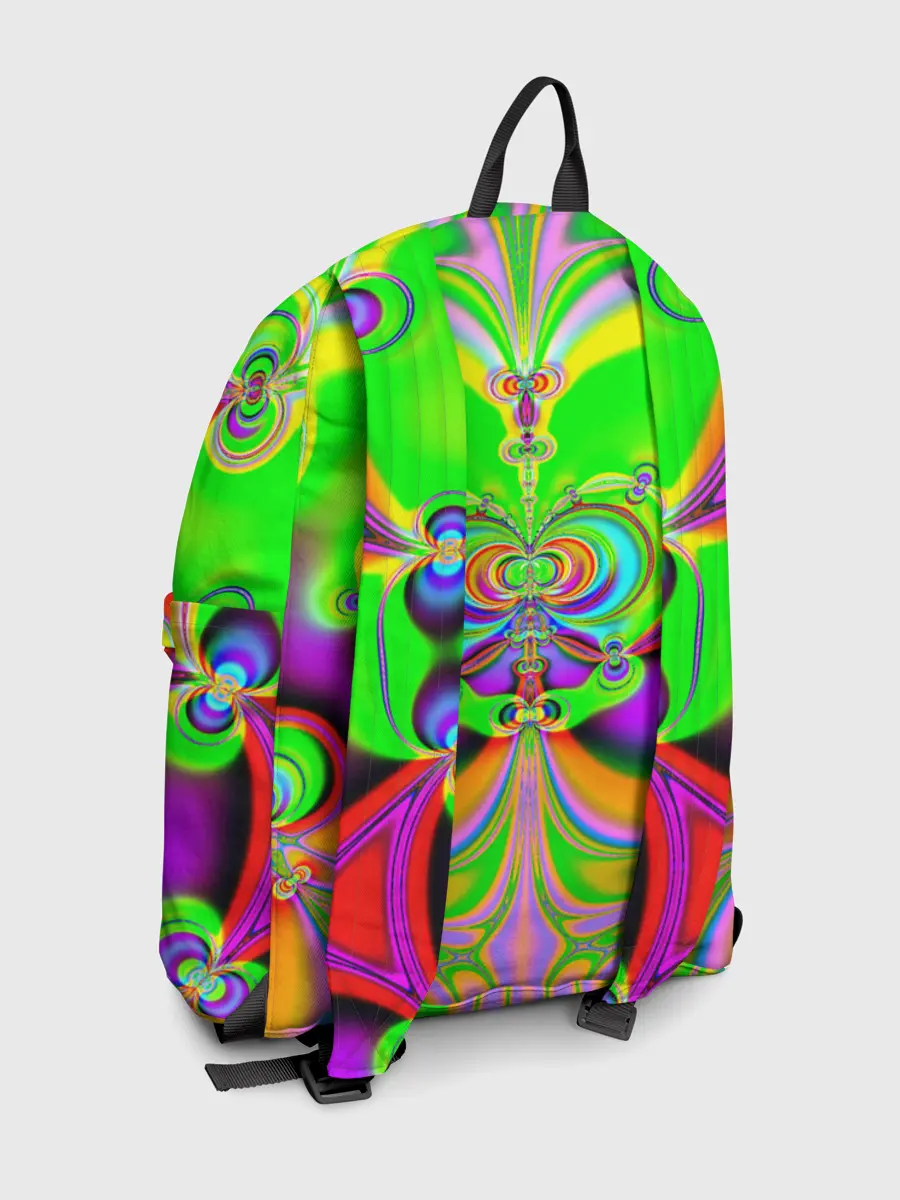 Рюкзак джинсовый / КИСЛОТНЫЙ ФРАКТАЛ ГЕОМЕТРИЯ