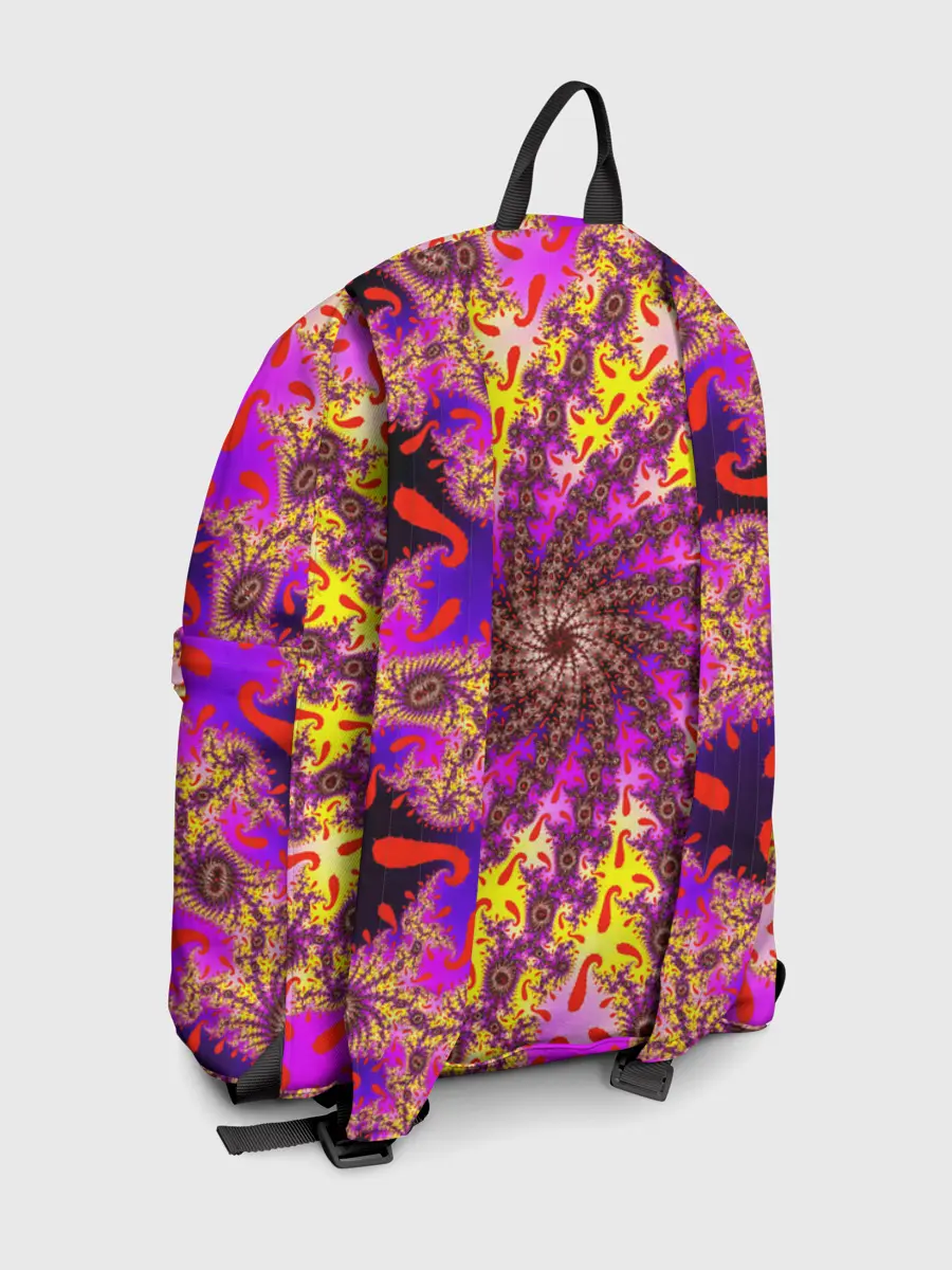 Рюкзак джинсовый / НЕОНОВЫЙ РОЗОВЫЙ ФРАКТАЛ